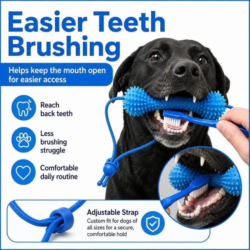 Teeth Whitening Brush - Многоразовая жевательная игрушка для собак двойного